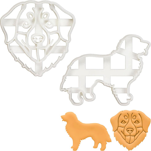 Set of 2 Bernese Mountain Dog cookie cutters (Designs: Face and Silhouette), 2 pieces - Bakerlogy...