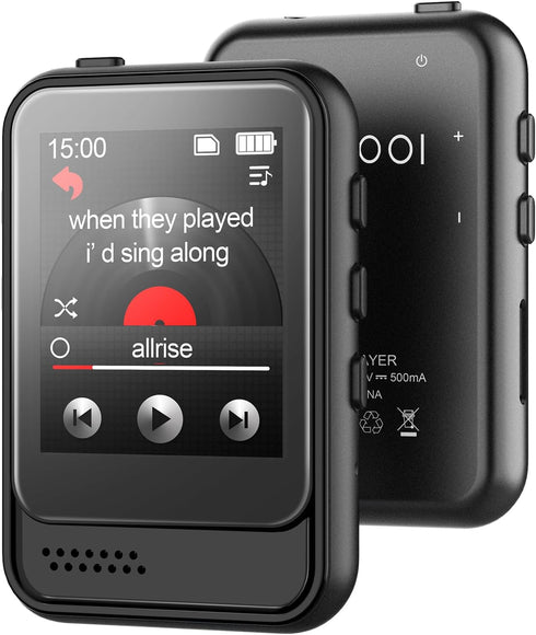 MP3 Player with Bluetooth,Portable Full Touchscreen Music Player with Speaker and Micro SD Card Slot,MP4 Player with FM Radio,Voice Recording,Earp...