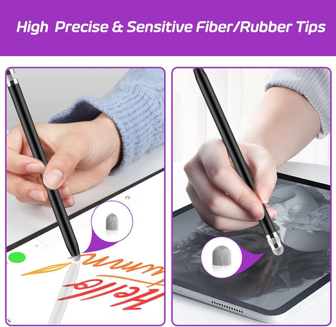 24-Pack Replacement Mesh Fiber Tips & Rubber Tips only Compatible with Granarbol 4-in-1 Stylus Touch Screen Pen 0.20-inch(5mm) & 0.28-inch(7mm) Se...