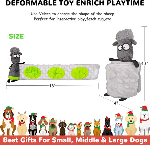 Dog Puzzle Toys, Crinkle Paper Squeaky Dog Toys for Boredom and Stimulating, Enrichment Snuffle Treat Dispensing Interactive Dog Toy, No Stuffing ...
