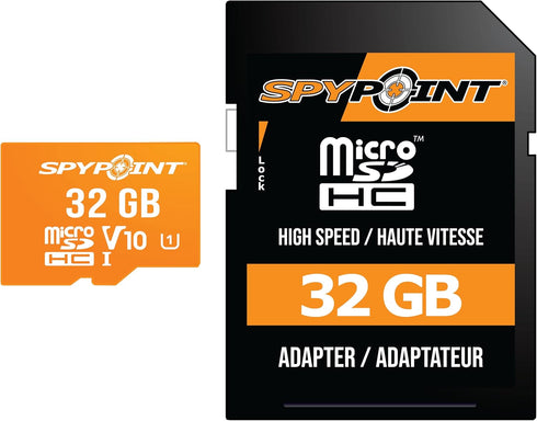 SPYPOINT 32GB Micro SD Memory Card trail for cameras | Adapter Media Storage for Trail and Game Cameras Designed | Used in Hunting and Trail Cams ...