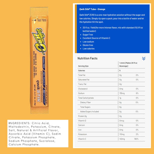 Sqwincher ZERO Qwik Stik - Sugar Free Electrolyte Powdered Beverage Mix, Assorted Flavors (40 Sticks)...
