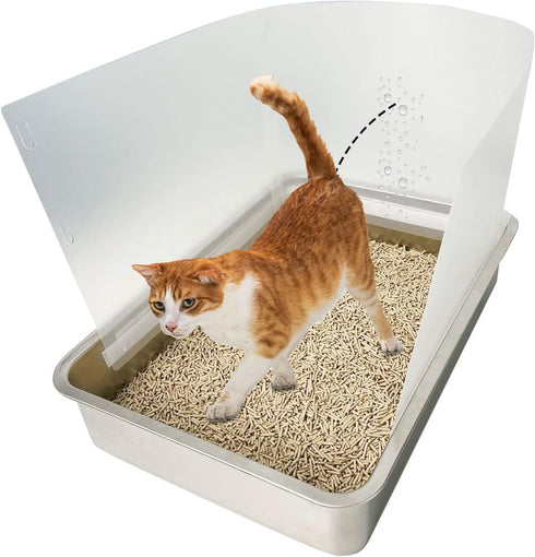 3 Pcs Connectable Cat Litter Box Pee Shields High Side Easy Cleaning Anti-Splashing Litter Pan Shield - Litter Box Not Included Medium...