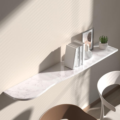 White/Gray Glossy Marble Contact Paper Wallpaper 15.8"x78.7" Peel and Stick Wallpaper Self Adhesive Thick Removable Waterproof DIY Vinyl Film for ...