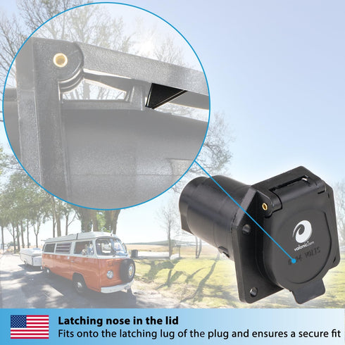 valonic 7 Way Blade Connector Socket - Spring-Loaded dust Cover - Wiring Harness Connector - for Vehicle, Truck - Weatherproof...