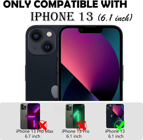 Annymall for iPhone 13 Case with 2 Screen Protector,Shockproof Drop Protection Full Body Heavy Duty 3 Layer Military Rugged Durable Phone Cover fo...