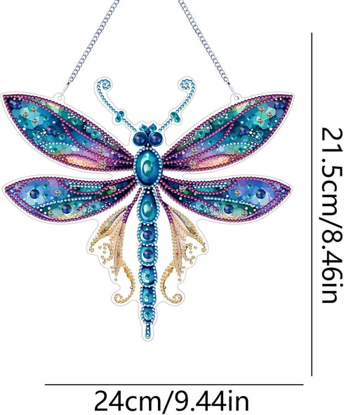 ARTopet DIY Diamond Pendant Ornament Dragonfly Special Shaped Crystal Diamond Art Painting Hanging Single Sided Diamond Ornament for Adult Home Ga...