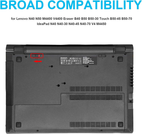 Fancy Buying L13L4A01 L12S4E55 Laptop Battery for Lenovo N40 N50 M4400 V4400 Eraser B40 B50 B50-30 Touch B50-45 B50-70, IdeaPad N40 N40-30 N40-45 ...