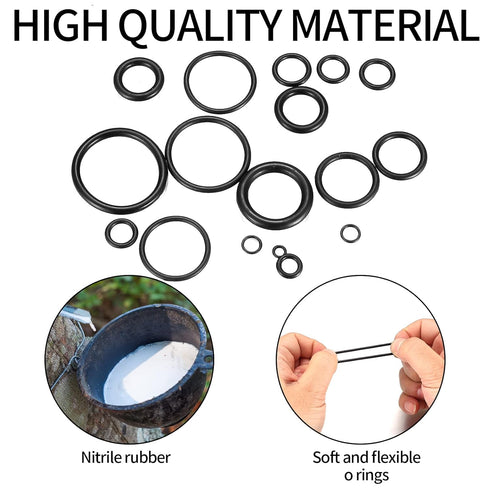 850 Pcs O Rings Kit, Rubber O-Rings Seals Assortment Kit, Nitrile Rubber Pressure Plumbing Sealing Washer Gasket O Ring Repair Kit for Faucet, Aut...