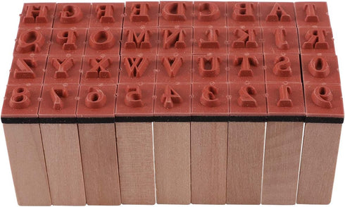N/B Wooden Rubber Stamps Kit, Fashionclubs 36pcs Vintage Alphabet Letter Number Set, Craft Ink Stamp Stamper Seal Set with Storage Box - For Card ...