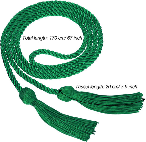 Yaomiao 2 Pieces Graduation Cords Polyester Yarn 2025 Honor Cord with Tassel for Graduation Students(Green)...
