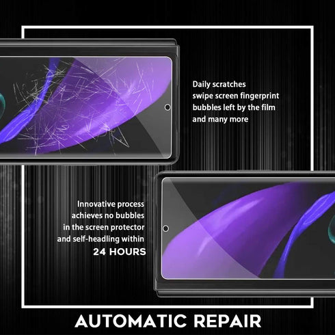 Orzero (2 Sets) Compatible for Samsung Galaxy Z Fold 2 5G, 2 Pack TPU Front Screen Protector and 2 Pack Inner Screen Protector High Definition Bub...