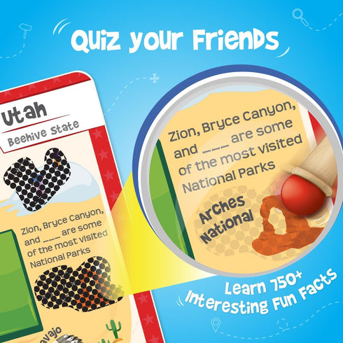 Imagimake Mapology USA Flash Cards | Learn United States Along with Flags and State Shapes | Ages 8-12 | Foam Jigsaw Puzzle, Fun Facts, Educationa...