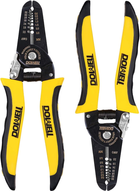 DOWELL 10-22 AWG Wire Stripping Tool Wire Stripper Cutter Pliers Tool Multi-Function Hand Tool for Electrician 2-Piece...