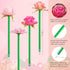 Leery Flower Pens, 15 Pieces Valentine Artificial Rose Pens Mixed Floral Pens Gel Ink Pens Ballpoint Pen with for Birthday Party Wedding Mother Gi...