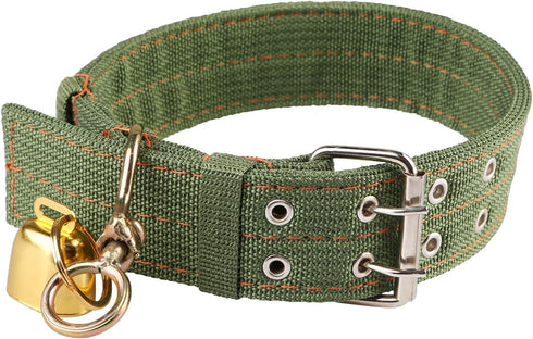 Harrison Howard Cattle Collar Thick Canvas Cow Neck Strap Adjustable Nylon Thickened Cow Collar Collar with Cow Bell for Horse Sheep Cattle Dog Et...