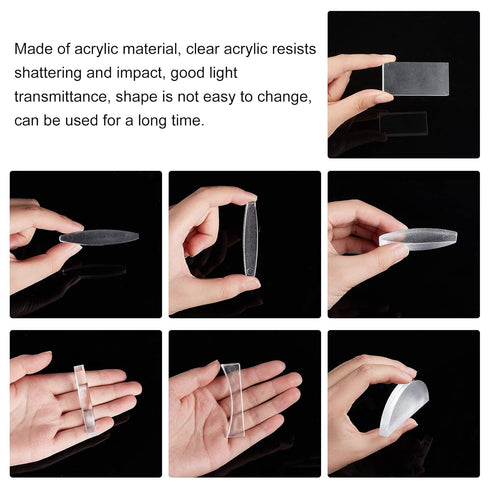 AHANDMAKER 7 Pcs Physical Optical Experiment Set, Acrylic Optical Lens and Prism All Faces Fully Polished for Lab Supplies Physics Teaching (Recta...