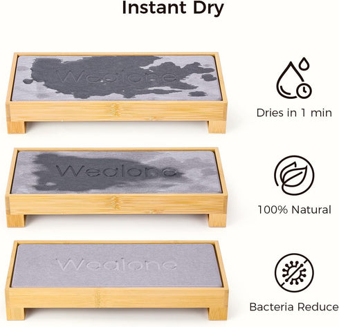 3-in-1 Sink Caddy Instant Dry Sink Organizer, Fast Drying Diatomaceous Earth Stone, Kitchen Sponge Holder, Water Absorbing Sink Rack for Modern Co...