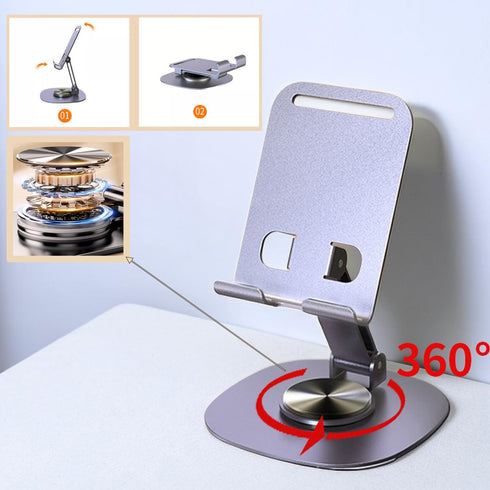 Metal Cellphone Stand 2 Pack MiniPad Phone Holder 360° Rotation Phone Stand Foldable Scalable Office Desk Adjustable Portable for Travel...
