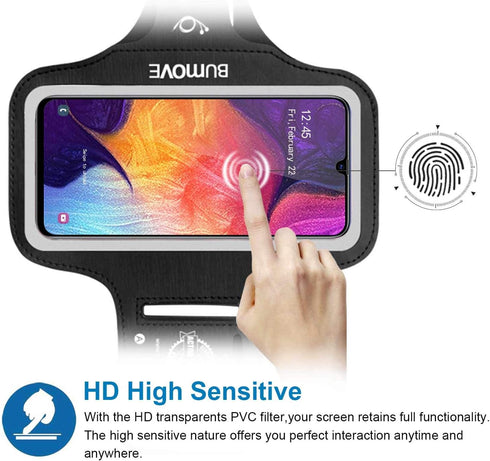 Galaxy A56,A55,A54, A34, A35, A15 Armband, BUMOVE Gym Running Workouts Sports Phone Arm Band for Samsung Galaxy A53 A32 A14 A13 A12 with Card Hold...