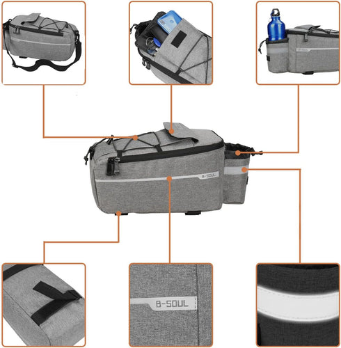 Bike Bag Back Rack Bag Waterproof Bicycle Panniers Carrier Cooler Big Capacity With Bottle Bag For Rear Rack...