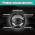 Car Steering Wheel Cover, Anti-Slip Auto Stitch on Wrap Steering Wheel Protector for Max Diameter 15 Inch, DIY Sewing with Needle Thread, Universa...