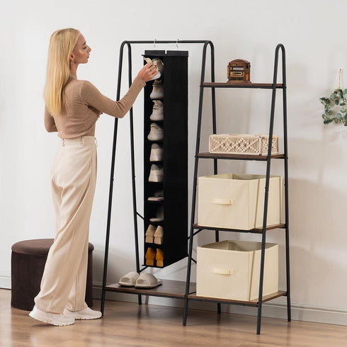 Hanging Shoe Organizer, 10-Shelf Closet Shoe Organizers, Hanging Shoe Storage, Black...