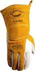 Caiman Premium Goat Grain TIG/Multi-Task Welding Gloves, Split Cowhide Back, 4-Inch Extended Cuff, White/Gold, X-Large (1540-6)...