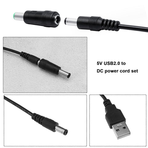 2PCS 5V USB2.0 to DC Power Cable USB to DC Charging Cord with 13 Connector Plugs for Laptops Monitors Power Banks Speakers......