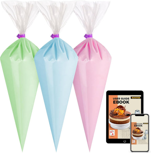 Kootek Piping Bags, Disposable Pastry Bags 16 Inch, 100 Pcs Anti Burst Large Icing Piping Bags for Cookie Frosting Cake Decorating Baking Supplies...