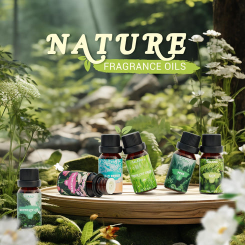 SALKING Nature Fragrance Oils, Premium Essential Oil for Diffuser, Scented Oil Gift Set for Soap Candle Making - Pine, Ocean Breeze, Rain, Fresh C...
