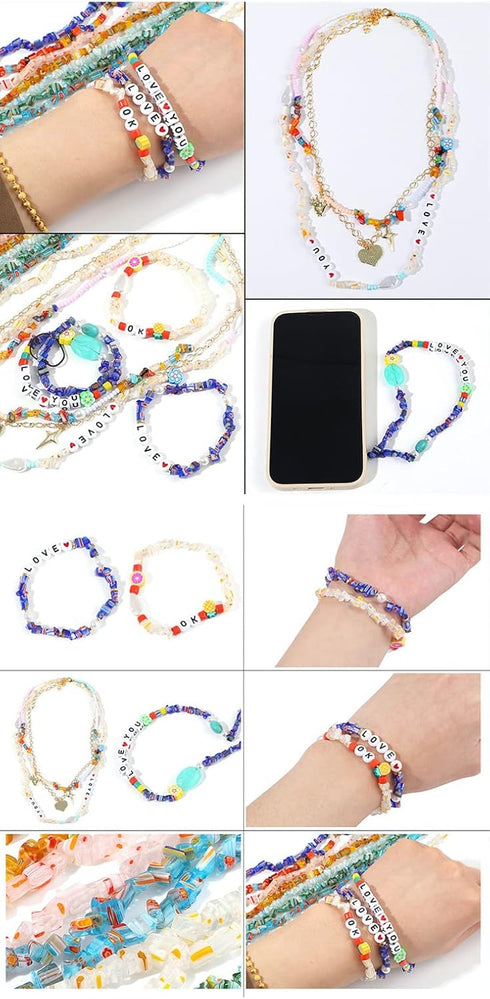 Millefiori Lampwork Glass Beads Irregular Shape for DIY Necklace Bracelet Jewelry Making (Royal Blue)...