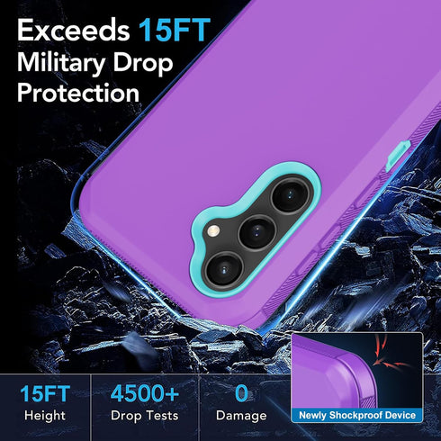 for Samsung Galaxy S24 Plus Case, with Built in Screen Protector Heavy Duty Drop Protection, Full Body Rugged Shockproof Protective Phone Cover fo...