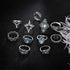 11 Pcs Bohemian Stackable Joint Knuckle Ring Set Carved Flower Star Leaf Gemstone Midi Ring Vintage Finger Rings for Women...