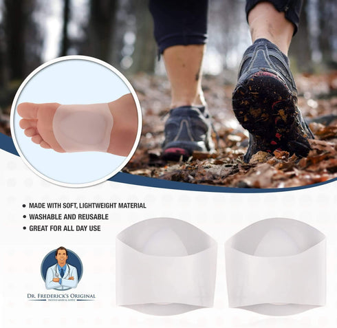 Dr. Frederick’s Original Arch Support Shoe Insert Gel Set - 2 Pieces - Soft Gel Sleeves for Plantar Fasciitis Support & Flat Foot Support - Pain R...