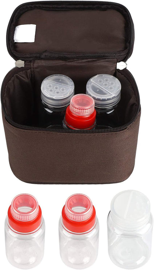 Portable Travel Spice Containers, Camping Seasoning Bag Kit Multi Spice Jars Storage with Lids Dry Herb Condiment Dispenser Holder for Backpacking...