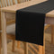 Encasa XO Table Runner 13x104 in Long | Cotton Canvas Fabric | Jet Black Solid Color | Machine Washable & Durable...