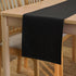 Encasa XO Table Runner 13x104 in Long | Cotton Canvas Fabric | Jet Black Solid Color | Machine Washable & Durable...