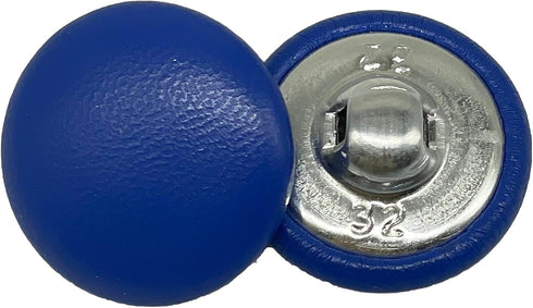 20MM Blue Leather bag with Metal Shank Round Buttons for Suits Gowns Blouses Shirts DIY Sewing 10Pc...