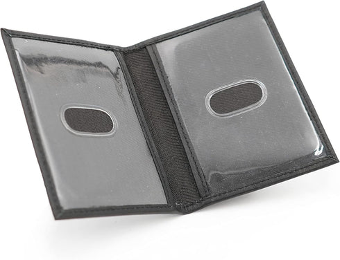 2 ID Leather Bifold License Holder (Black RFID Napa)...