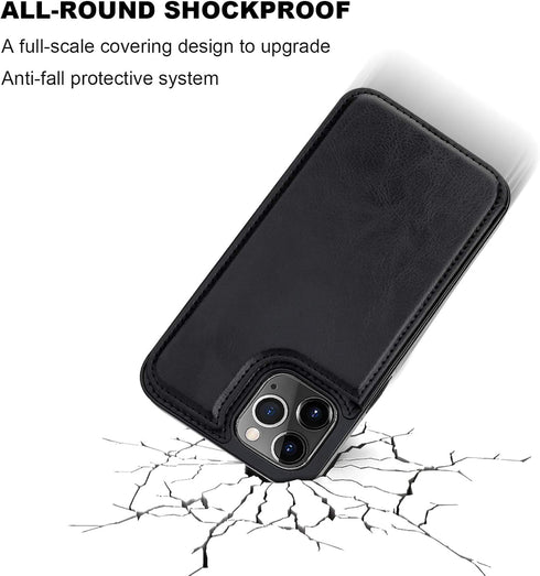ONETOP Compatible with iPhone 12 Compatible with iPhone 12 Pro Wallet Case with Card Holder, PU Leather Kickstand Card Slots Case, Double Magnetic...
