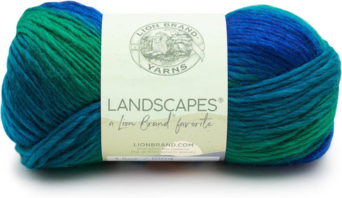 Lion Brand Yarn Landscapes Yarn, Multicolor Yarn for Knitting, Crocheting, 1-Pack, Blue Lagoon...