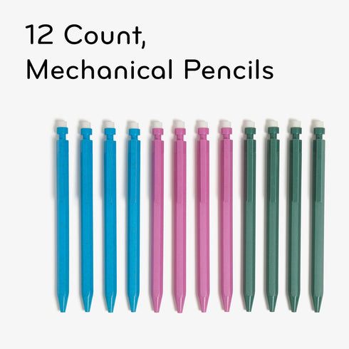 U Brands U-Eco Recycled Mechanical Pencils, Set of 12, Speckled Brights, Medium Tip (0.7 mm) Lead (6591U01-24)...
