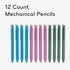 U Brands U-Eco Recycled Mechanical Pencils, Set of 12, Speckled Brights, Medium Tip (0.7 mm) Lead (6591U01-24)...