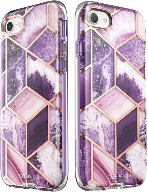 i-Blason Cosmo Series Case for iPhone SE 2022 (3rd Gen)/iPhone SE 2020 (2nd Gen)/iPhone 7/iPhone 8, Stylish Protective Bumper Case with Built-in S...