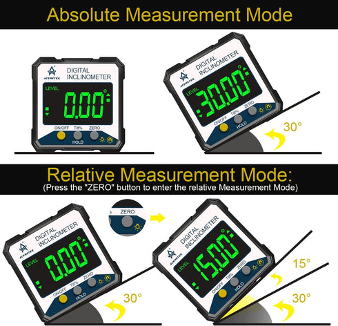 Magnetic Digital Angle Finder Protractor Inclinometer- Digital Inclinometer -Fast & Stable Measurement Tool with Magnetic Base and Backlit Display...