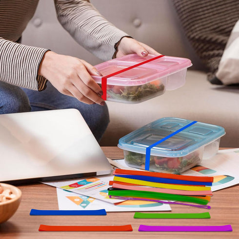 42pcs Silicone Rubber Bands Colorful Elastic Rubber Wrapping Bands Stretchy Silicone Bands Books, Wallet Card, Cooking Boxes Wraps, Office Supplie...