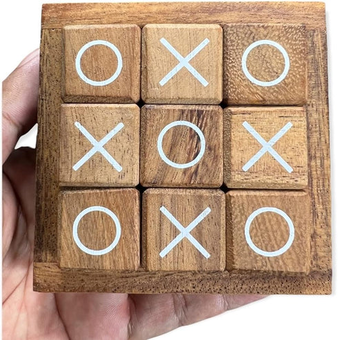 Wooden TIC TAC Toe Game Coffee Table Decor Family Game Night Indoor Outdoor Fun Games for Teens and Adults Classic OX Wood Board Game TicTacToe...