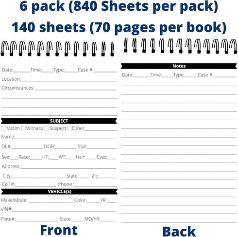 Law Enforcement Incident Report Notepads, Sheriff, Security & Police Gear, EDC Officer Notebook, Cop Gifts, Interview Equipment Accessories Book, ...