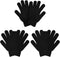 3 Pairs Winter Magic Gloves Adults Warm Stretchy Unisex Black Gloves One Size Fits Most Men Women Teens Magic Knit Gloves...